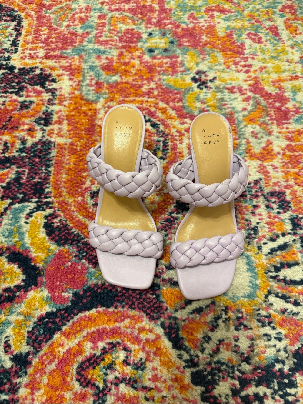 a new day Lilac Braided Double-Strap Heeled Slides